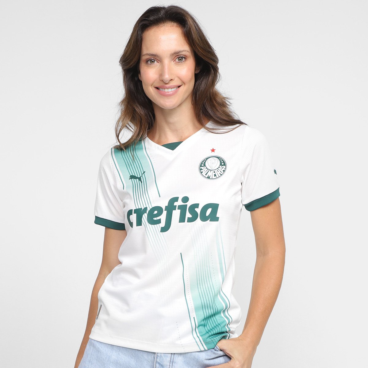 Camisa Branca Nova Camisa Do Palmeiras Feminina Puma 2019 Camisa Palmeiras Feminina Puma Camisa Palmeiras II 23/24 S/nº