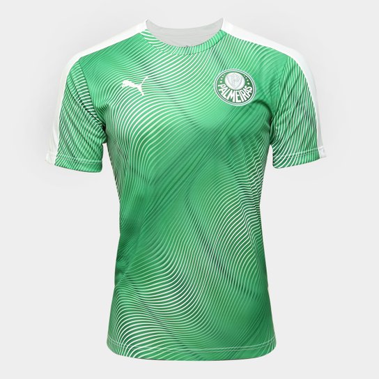 Camisa Palmeiras Pré-Jogo 20/21 Puma Masculina - Verde+Branco