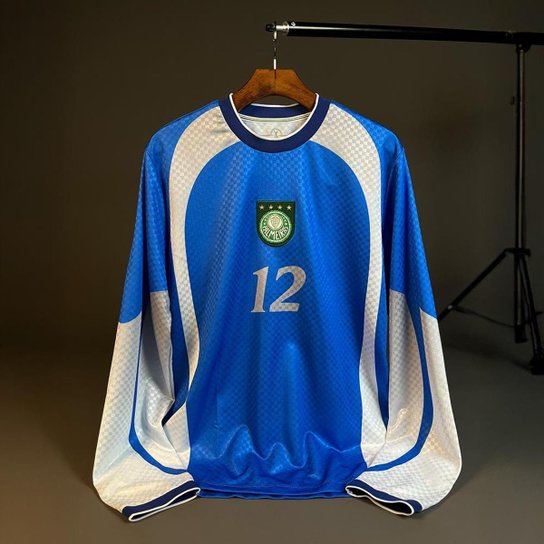 Camisa Palmeiras Retrô Marcos 1999 Manga Longa Masculina