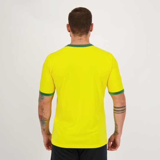 Camisa Placar Brasil Brasão Amarela