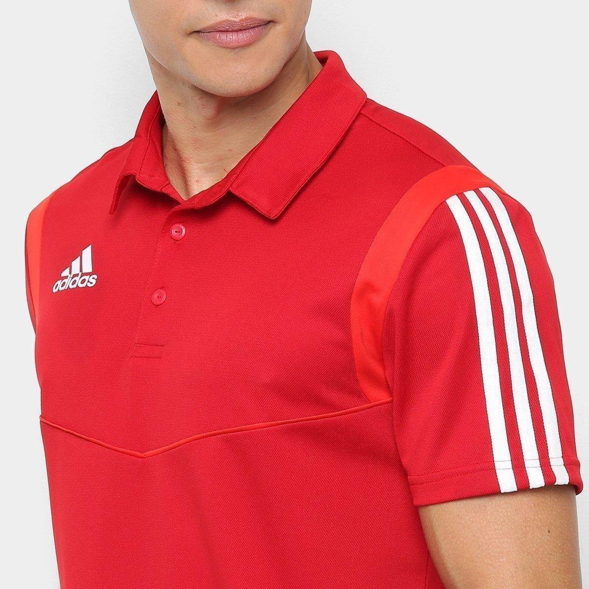 camisa polo adidas vermelha