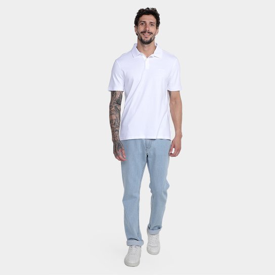 Camisa Polo Calvin Klein Interlock Liquid Touch Masculina