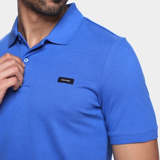 Camisa Polo Calvin Klein Slim Em Piquet Masculina