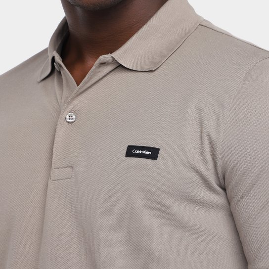 Camisa Polo Calvin Klein Slim Em Piquet Masculina