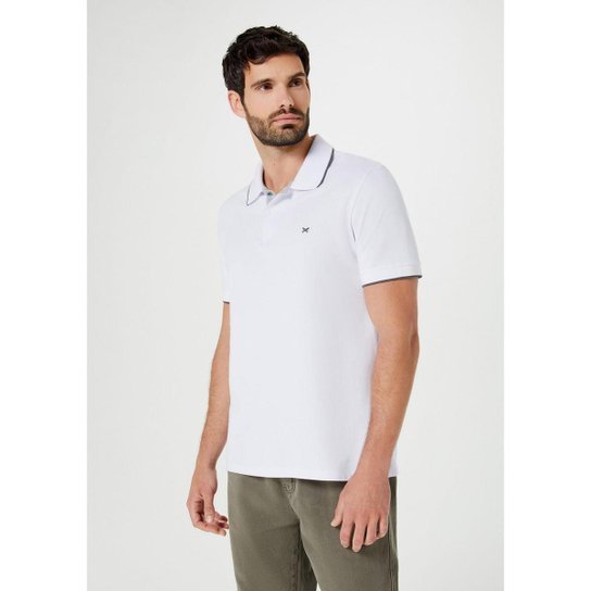 Camisa Polo Hering Básica Regular Em Piquet Com Bordado Masculina