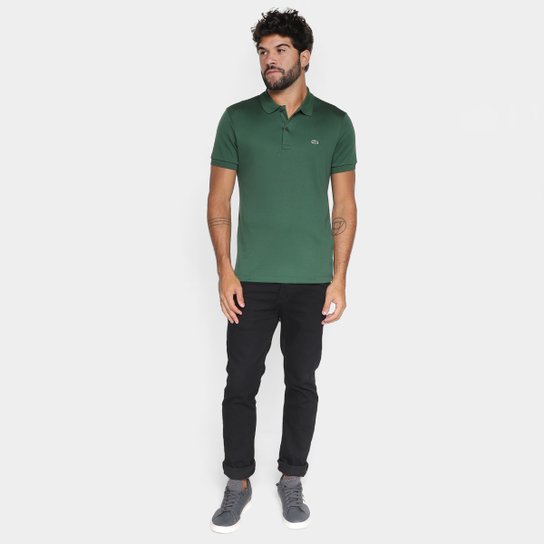 Camisa Polo Lacoste Regular Fit Algodão Leve Masculina