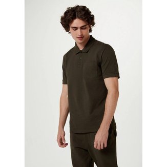 Camisa Polo Masculina Básica Regular Com Bolso Frontal