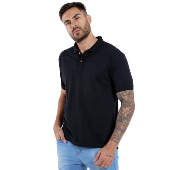 Camisa Polo Piquet Masculina Básica Manga Curta