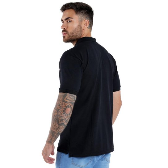 Camisa Polo Piquet Masculina Básica Manga Curta