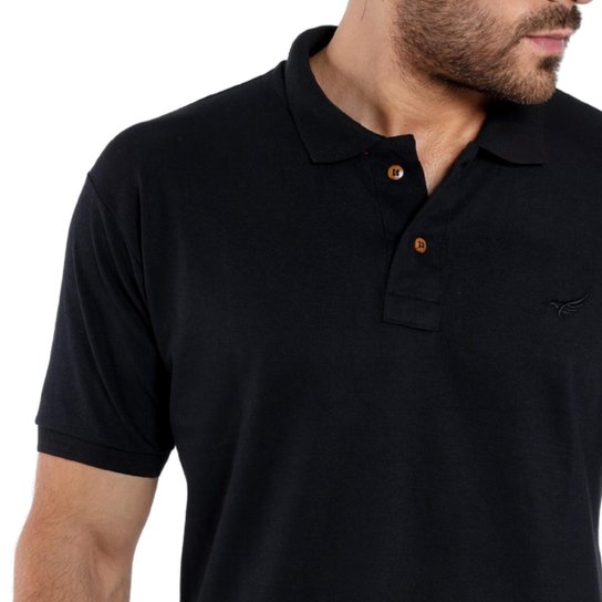 Camisa Polo Piquet Masculina Básica Manga Curta