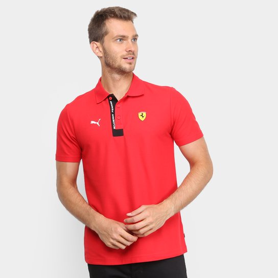 Camisa Polo Ferrari Camiseta Puma Ferrari Masculina Camisa Polo