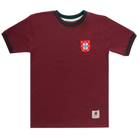 Camisa Portugal Retrô Infantil Juvenil Unissex