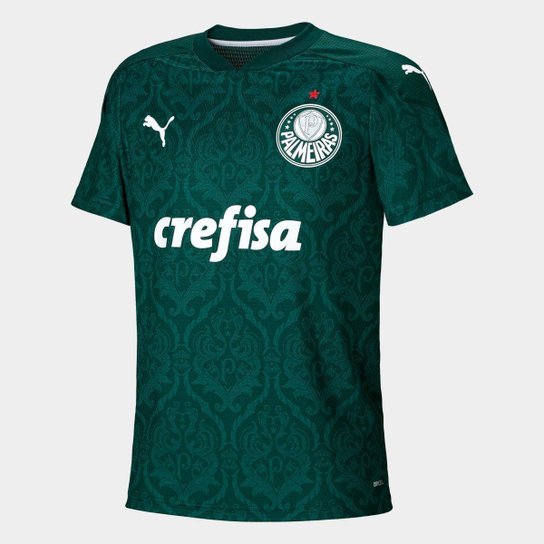 Camisa Puma Palmeiras Infantil I 20/21 Masculina - Verde+Marrom