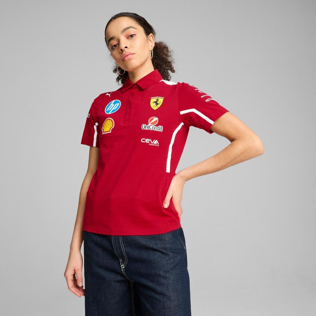 Camisa Puma Polo Scuderia Ferrari 2025 Team Feminina | Allianz