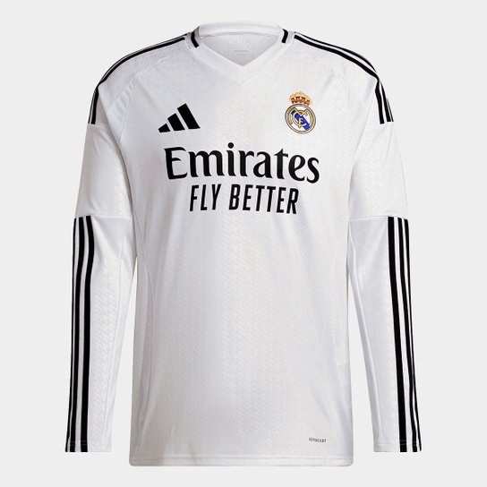 Camisa Real Madrid 24/25 s/n° Manga Longa Torcedor Adidas Masculina
