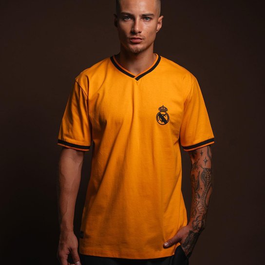 Camisa Real Madrid Torcedor Away Amarela Masculina