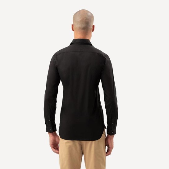 Camisa Slim Fit em Popeline Stretch Lacoste Masculina