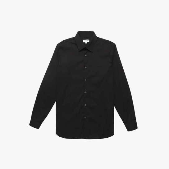 Camisa Slim Fit em Popeline Stretch Lacoste Masculina