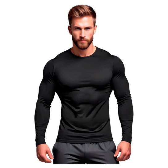 Camisa Térmica Proteção UV Segunda Pele Manga Longa Gola Baixa MISTA Extreme Thermo