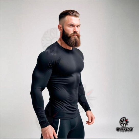 Camisa Térmica Proteção UV Segunda Pele Manga Longa Gola Baixa MISTA Extreme Thermo