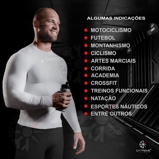 Camisa Térmica Proteção UV Segunda Pele Manga Longa Gola Baixa MISTA Extreme Thermo