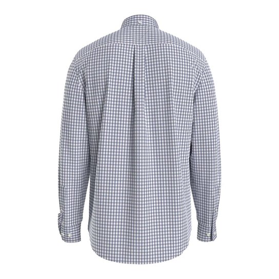 Camisa Tommy Hilfiger Masculina Xadrez Gingham Branca/Azul Marinho