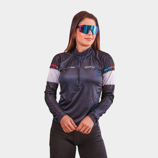 Camisa/Blusa Ciclismo Feminina Manga Longa Slim PRO BIKE PEDAL - Batimentos pro - P