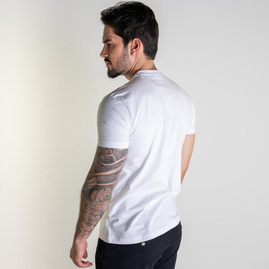 Camiseta Acostamento Casual Wolf Branca