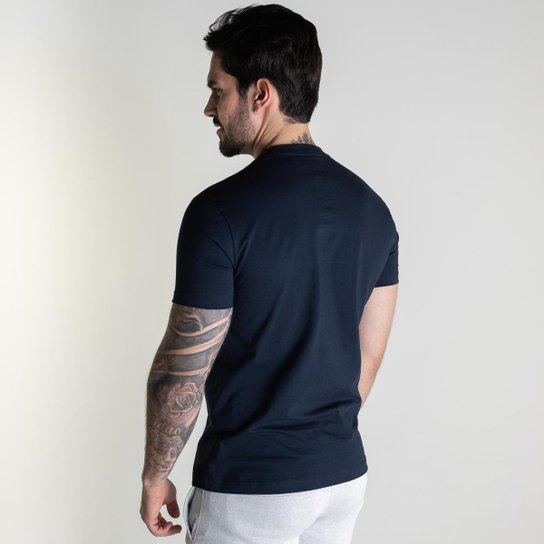 Camiseta Acostamento Marinho Embroidery Masculina