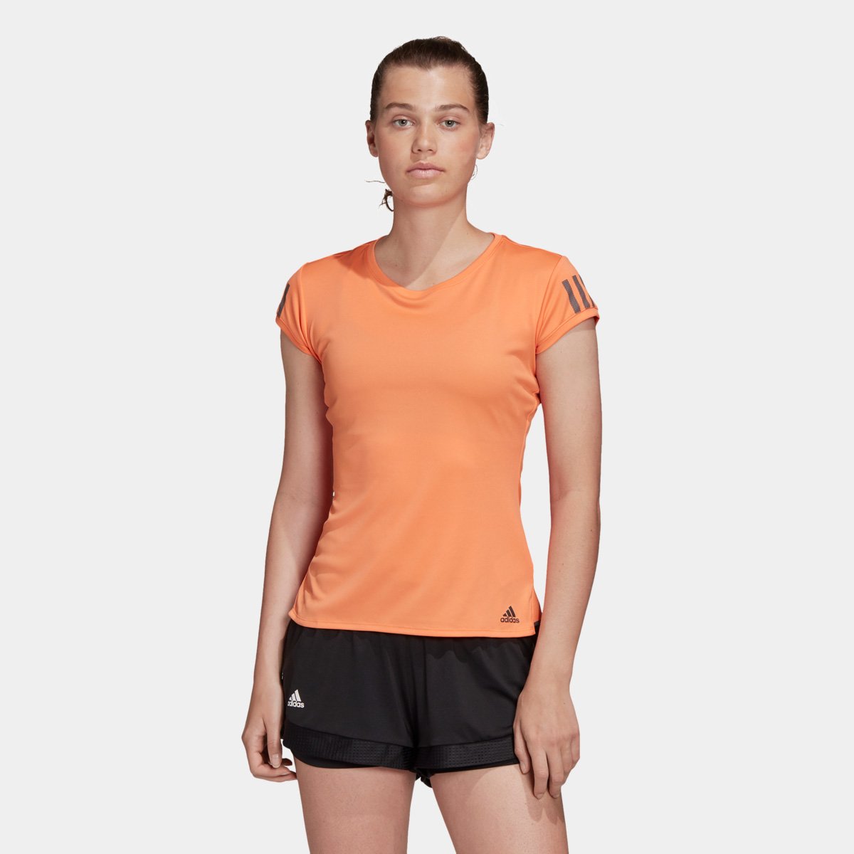 camiseta adidas laranja feminina