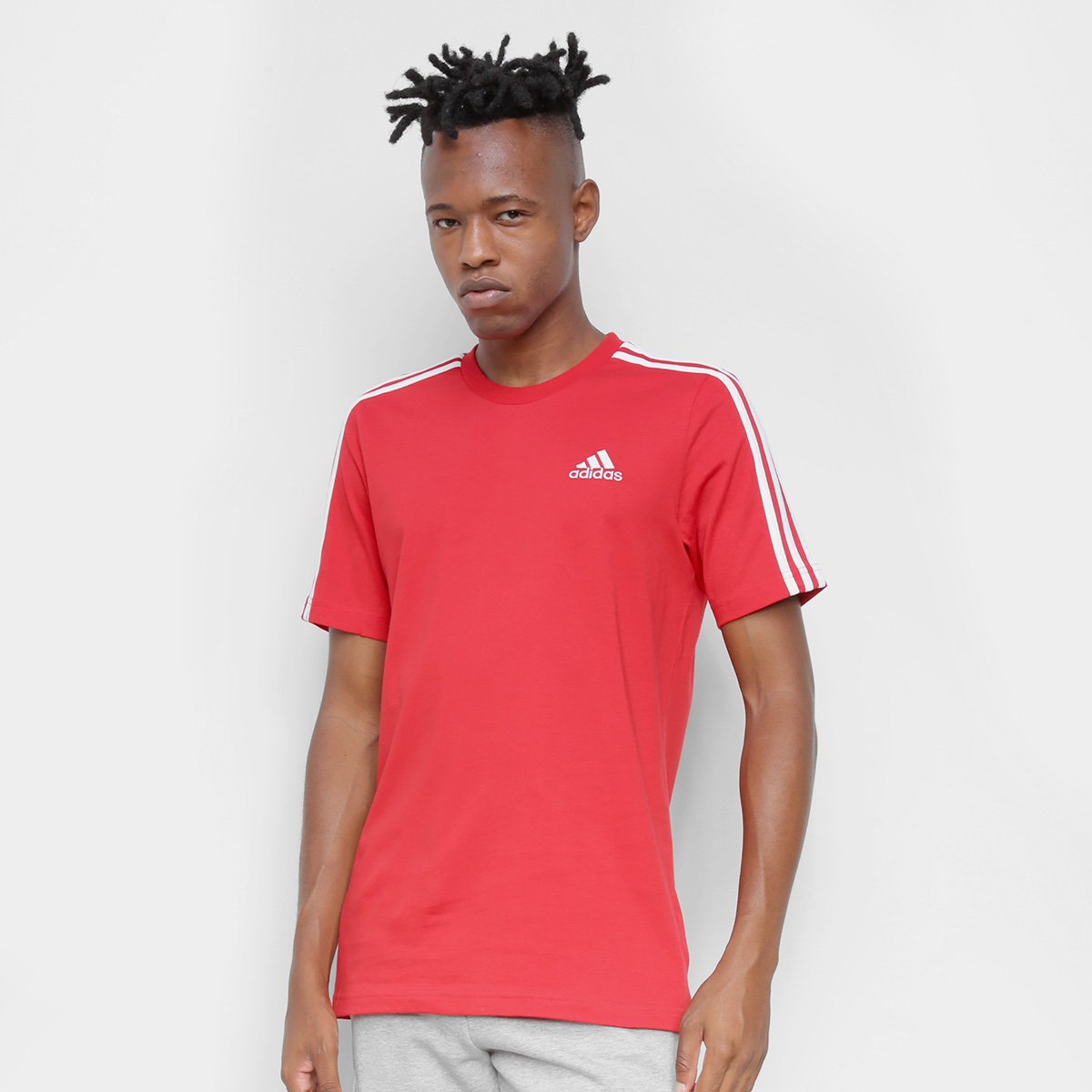 camiseta adidas masculina vermelha