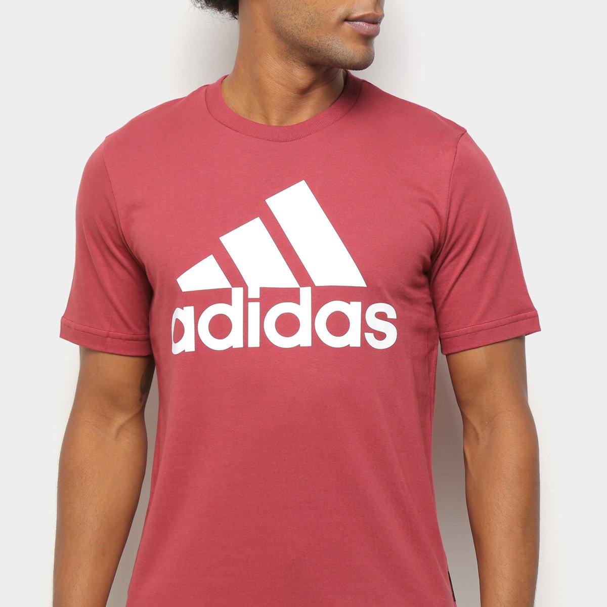 camiseta adidas masculina vermelha