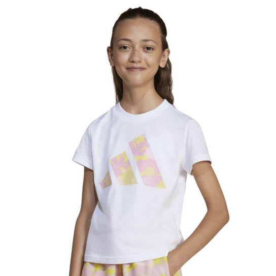 Camiseta Adidas Printed Infantil - Branco 9-10