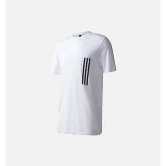Camiseta Adidas Sid 3Stripes Pocket Branca S98705 Cor:;Tamanho:G;Gênero:Homem