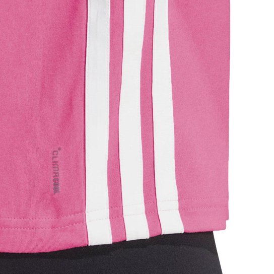 Camiseta Adidas TE 3S Crew Tee Rosa e Branco