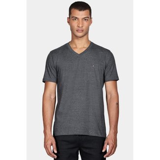 Camiseta Aramis Básica Gola v Manga Curta Grafite Mescla