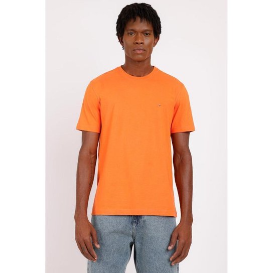Camiseta Aramis Básica Malha Regular Laranja Papaya
