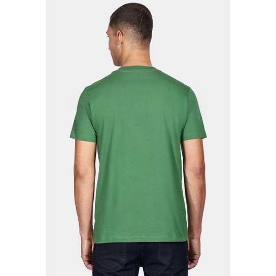 Camiseta Aramis Manga Curta Linha Geométricas Verde Bandeira