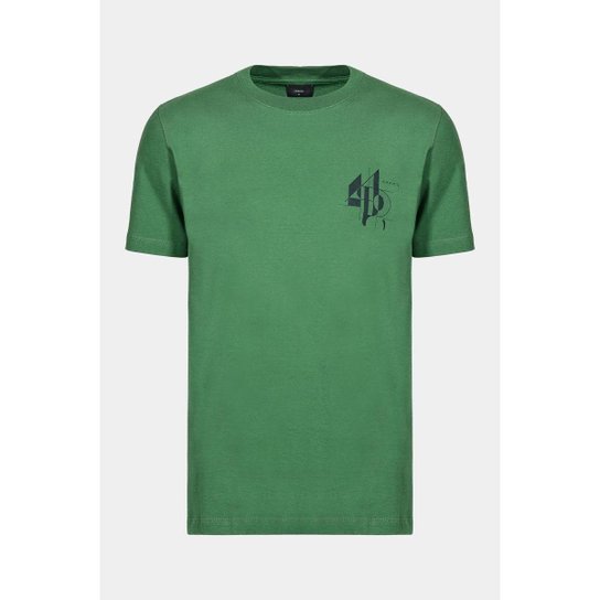 Camiseta Aramis Manga Curta Linha Geométricas Verde Bandeira