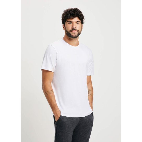 Camiseta Básica Hering Manga Curta Em Malha H+ Masculina