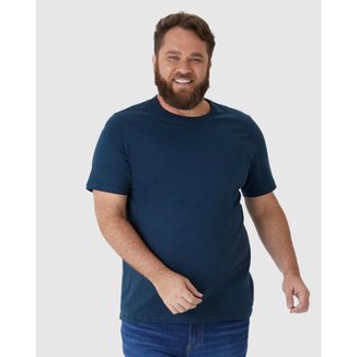 Camiseta Básica Masculina Plus Size Decote Redondo Em Algodão