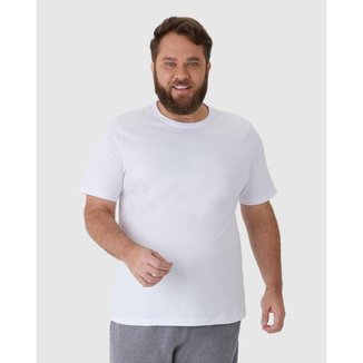 Camiseta Básica Masculina Plus Size Decote Redondo Em Algodão