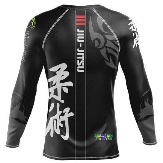 Camiseta Black Cat Sport Wear Jiu-Jitsu Rash Guard Segunda Pele Proteção - Brazilian