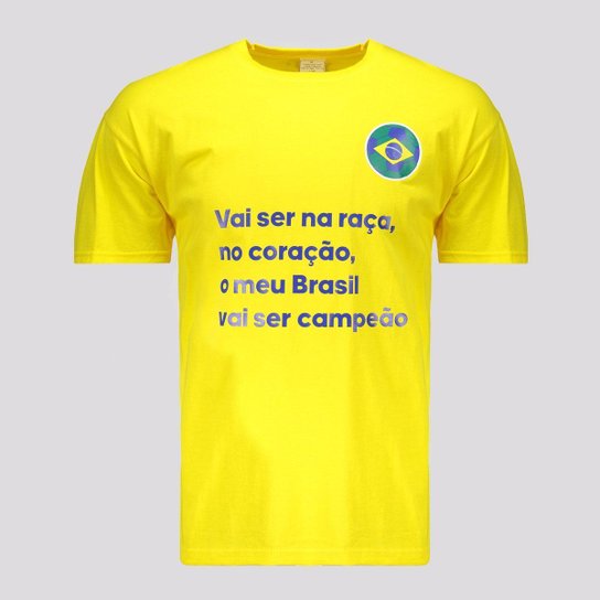 Camiseta Brasil Vai ser na Raça Amarela