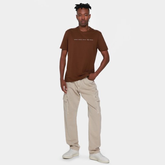 Camiseta Calvin Klein Logo Calvin Klein Ck Masculino