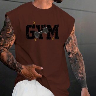 Camiseta Camisa Regata Oversized Academia Musculação Treino Gym Masculina Confortavel