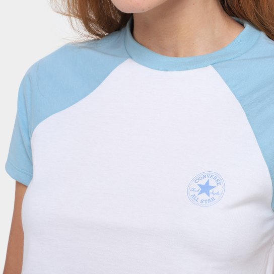 Camiseta Converse Cropped Raglan Pat Feminina