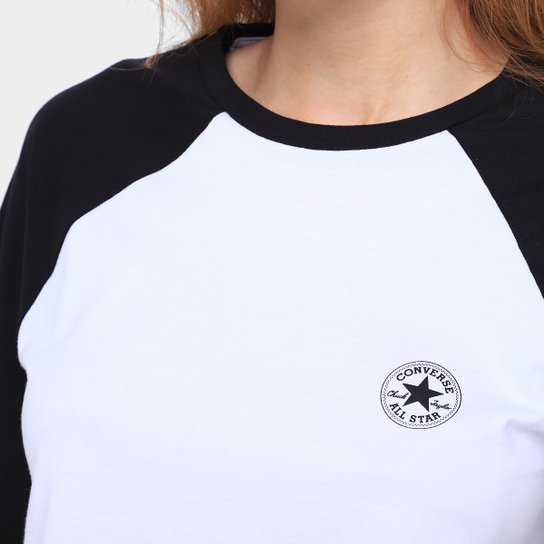 Camiseta Converse Raglan Manga Longa Feminina