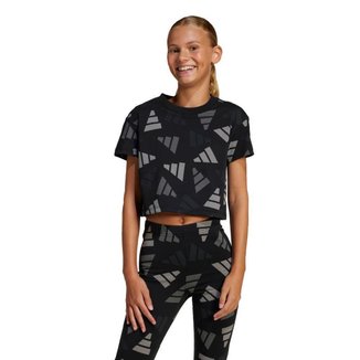 Camiseta Cropped Seasonal Essentials Logo Celebration Infantil Adidas