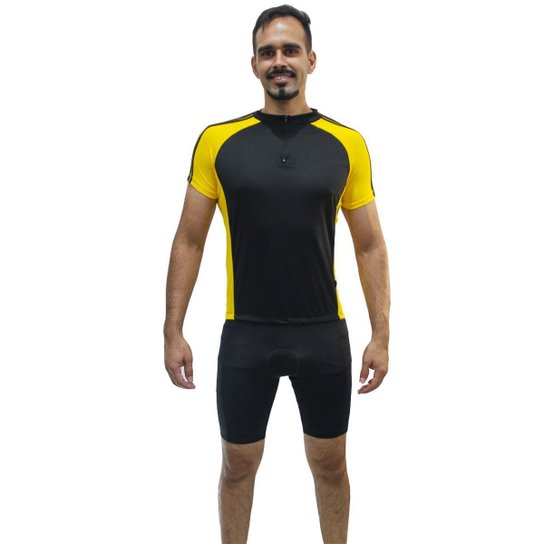Camiseta de Ciclismo DA Collection com Friso Zíper Curto - masculino